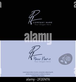 P F PF Initial letter handwriting and signature logo. Beauty vector initial logo .Fashion, boutique, floral and botanical Stock Vector