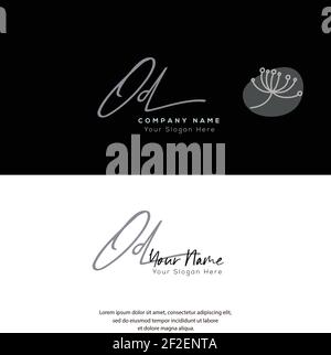 O D OD Initial letter handwriting and signature logo. Beauty vector initial logo .Fashion, boutique, floral and botanical Stock Vector