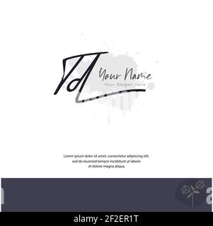 T D TD Initial letter handwriting and signature logo. Beauty vector initial logo .Fashion, boutique, floral and botanical Stock Vector
