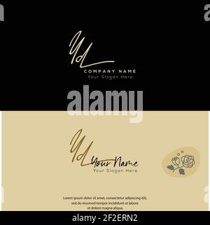 Y D YD Initial letter handwriting and signature logo. Beauty vector initial logo .Fashion, boutique, floral and botanical Stock Vector