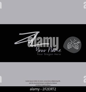 Z D ZD Initial letter handwriting and signature logo. Beauty vector initial logo .Fashion, boutique, floral and botanical Stock Vector