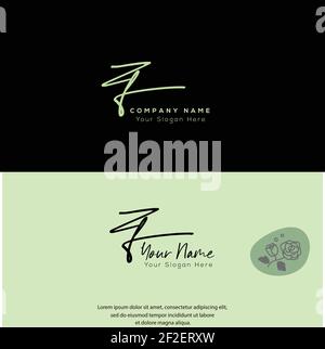 ZF Initial letter handwriting and signature logo. A concept handwriting ...