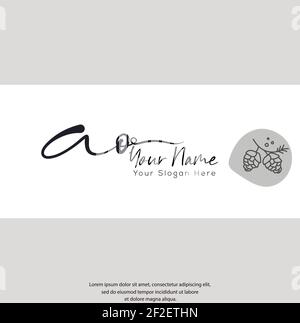 A O AO Initial letter handwriting and signature logo. Beauty vector initial logo .Fashion, boutique, floral and botanical Stock Vector
