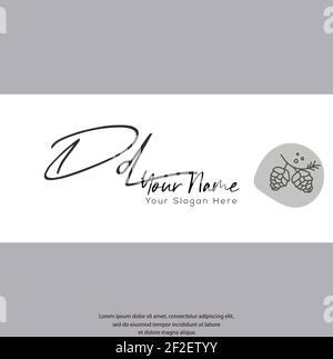 D D DD Initial letter handwriting and signature logo. Beauty vector initial logo .Fashion, boutique, floral and botanical Stock Vector