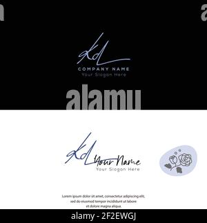K D KD Initial letter handwriting and signature logo. Beauty vector initial logo .Fashion, boutique, floral and botanical Stock Vector