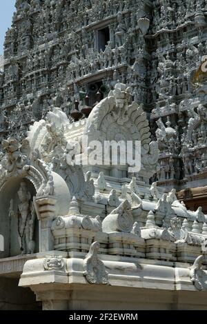 KANYAKUMARI, TAMILNADU, INDIA, MARCH 17: Kanyakumari, Tamilnadu, India, March 17, 2011. Suchindram temple dedicated to the gods Shiva, Vishnu and Brah Stock Photo