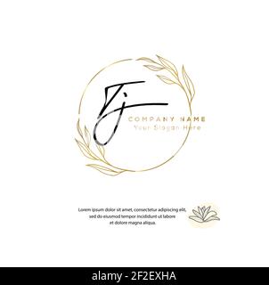 T J TJ Initial letter handwriting and signature logo. Beauty vector initial logo .Fashion, boutique, floral and botanical Stock Vector