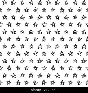 A seamless pattern made with hand drawn stars. Stock Vector
