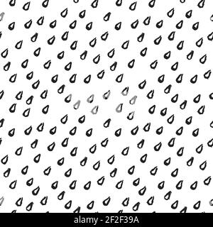 A seamless pattern made with hand drawn water drops. Stock Vector