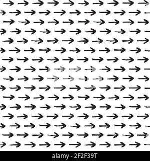 A seamless pattern made with hand drawn arrows. Stock Vector