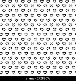 A seamless pattern made with hand drawn hearts. Stock Vector