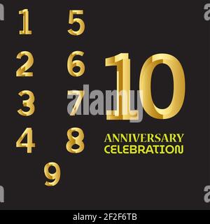 SET YEAR ANNIVERSARY CELEBRATION VECTOR DESIGN TEMPLATE ILLUSTRATION Stock Vector
