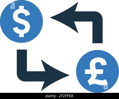 Dollar, pound, money exchange icon. Perfect for use in designing and developing websites, printed files and presentations, stock images, Promotional M Stock Vector
