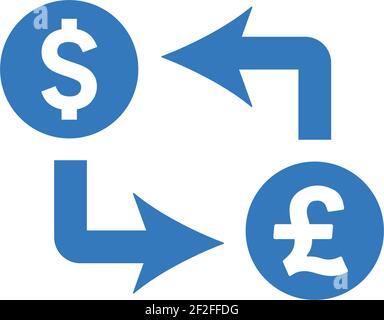 Dollar, pound, money exchange icon. Perfect for use in designing and developing websites, printed files and presentations, stock images, Promotional M Stock Vector