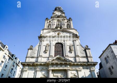 Saint Cross Saint Peter church in Nantes in Franck. Stock Photo