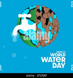 World water day poster designs, Vector Illustration. Stock Vector