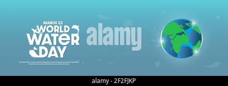 Save water world water day header or banner concept, Vector Stock Vector