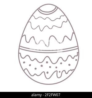 Happy Easter eggs with ornament. Black and white Happy Easter vector illustration. Boho Easter concept design in black and white, flat vector Stock Vector