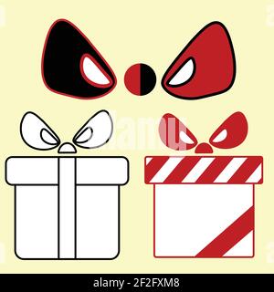 Gift boxes in black and red. Red and black bow. Vector illustration Stock Vector