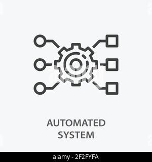 Automated system line icon on white background. Stock Vector
