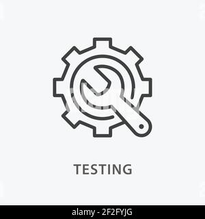 Testing line icon on white background. Stock Vector