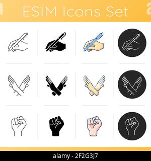 Hand gestures icons set Stock Vector