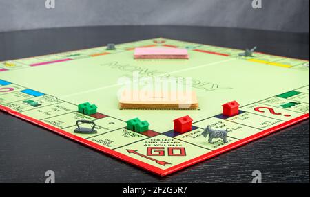 Passing Go on a Monopoly Board Stock Photo