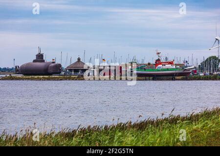 Burgstaaken harbor, shipping museum, Fehmarn island, Baltic Sea Stock Photo