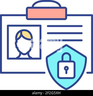 Personal data protection RGB color icon Stock Vector