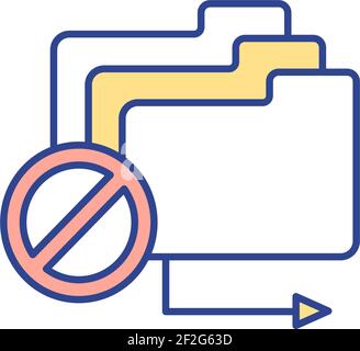 Preventing document leakage RGB color icon Stock Vector