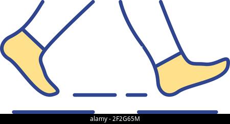 Physical movements RGB color icon Stock Vector