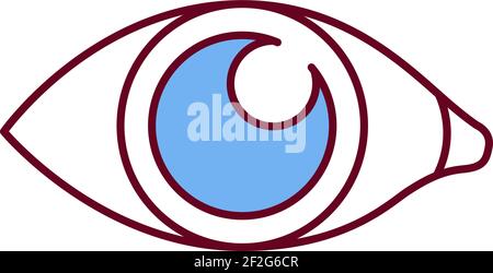 Pupil widening RGB color icon Stock Vector