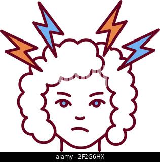 Nervousness RGB color icon Stock Vector