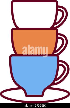 Caffeine overdose RGB color icon Stock Vector