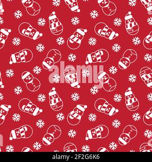 Christmas Snowman seamless pattern design for website graphics, fashion textile Stock Vector