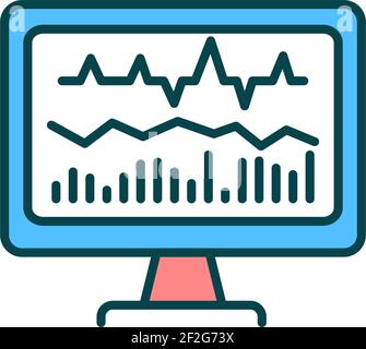 Neurofeedback RGB color icon Stock Vector
