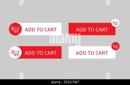 Add to cart button set for web and apps Stock Vector