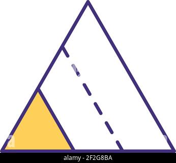Triangle segments RGB color icon Stock Vector