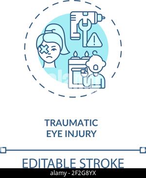 Traumatic eye injury concept icon Stock Vector