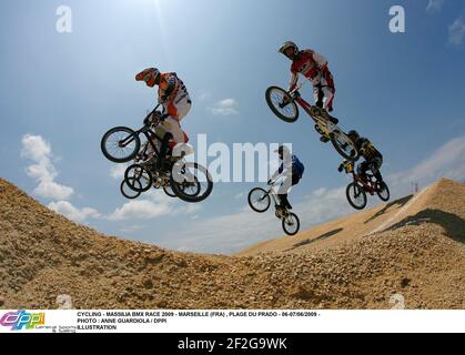 CYCLING - MASSILIA BMX RACE 2009 - MARSEILLE (FRA) , PLAGE DU PRADO - 06-07/06/2009 - PHOTO : ANNE GUARDIOLA / DPPI ILLUSTRATION Stock Photo