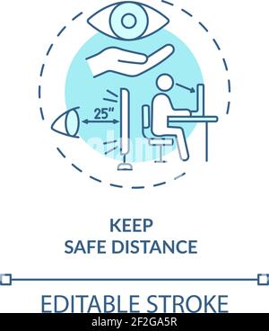 Keep safe distance concept icon Stock Vector