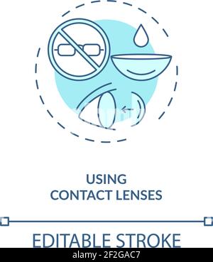 Using contact lenses concept icon Stock Vector