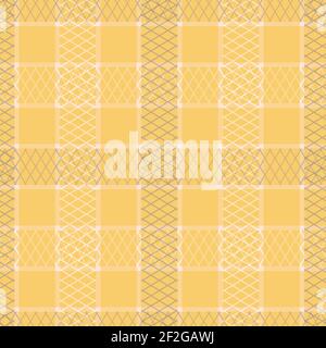 yellow plaid cloth seamless vector pattern Stock Vector