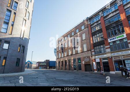 Newcastle upon Tyne UK: 6th March 2021: Newcastle YHA exterior on Carliol Square (wide angle) Stock Photo