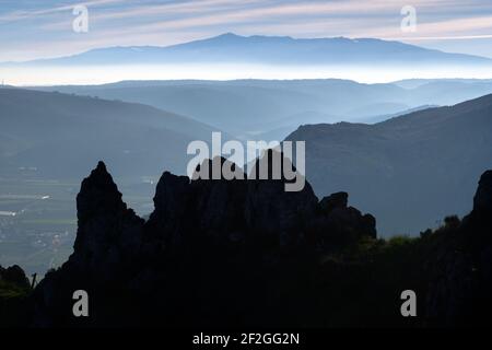 Sierra Nevada viewed from Tajo de la U, Zaffaraya pass, Andalucía, Spain, Europe
