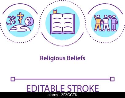 Religious beliefs concept icon Stock Vector