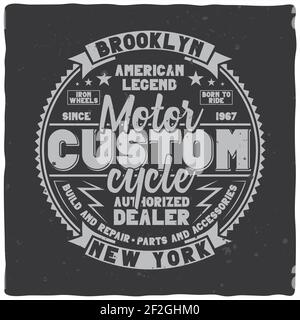 Vintage label design with lettering composition on dark background. T-shirt design. Stock Vector