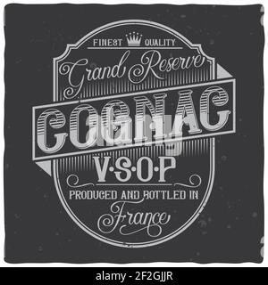 Vintage label design with lettering composition on dark background. T-shirt design. Stock Vector