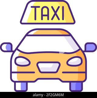 Taxis RGB color icon Stock Vector