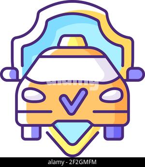 Safe ride RGB color icon Stock Vector